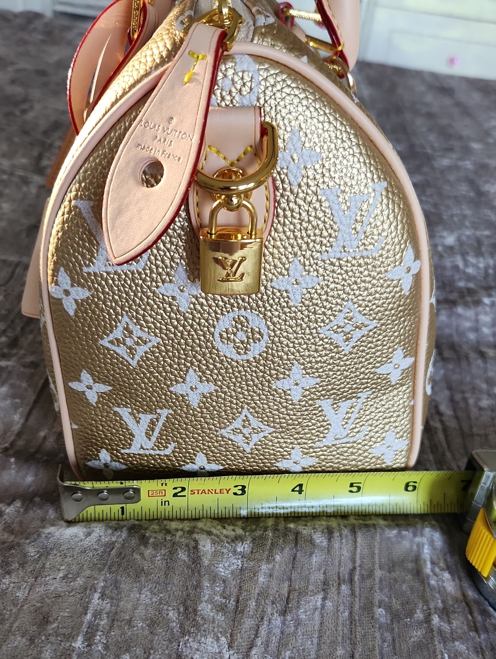 Gold Monogram Speedy with Matching Pouch - Designer-Inspired - Picture 12 of 12